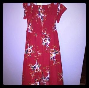 Red Off Shoulder Dress